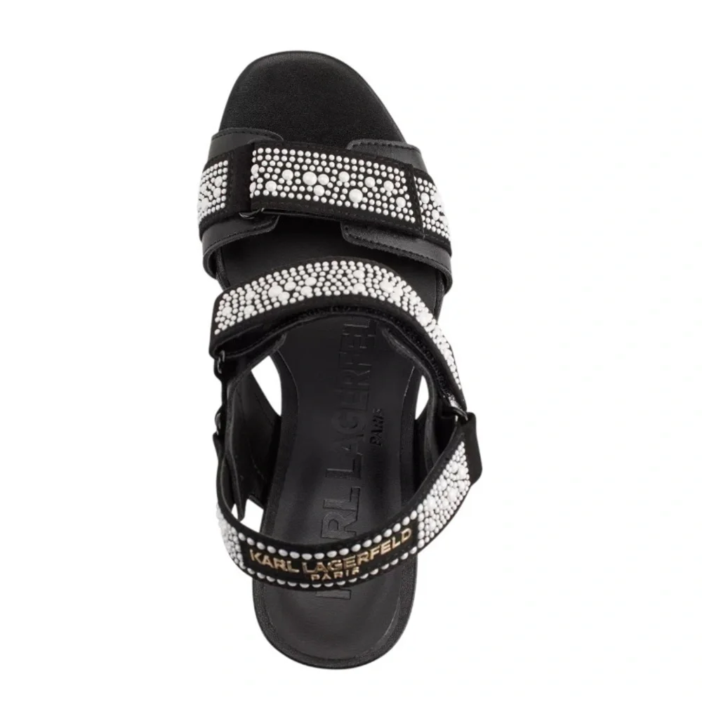 KARL LAGERFELD womens Alessia Pearl Studs Platform Heel